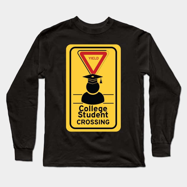 College Student Crossing Long Sleeve T-Shirt by Night'sShop